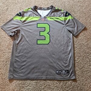 Russell Wilson Inverted Legend Jersey Nike Seattle Seahawks 3 Mens XL Wolf Grey